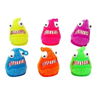 GROTE LICHTGEVENDE PUFFER MONSTERS MET LICHT &Oslash;9.5CM (12st.)