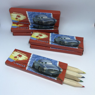 DISNEY - CARS 4 stuks KLEINE KLEURPOTLODEN IN DOOSJE (48st.)