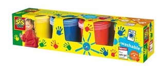 Ses Vingerverf, Verfset 4x150ml (4 Kleuren) (1st.)