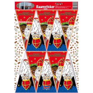SINTERKLAAS RAAM DECORATIE STICKERS (12st.)