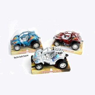 STOERE FRICTIE BUGGY&rsquo;S OP BLISTER KAART,  13 CM. LANG (12st.)