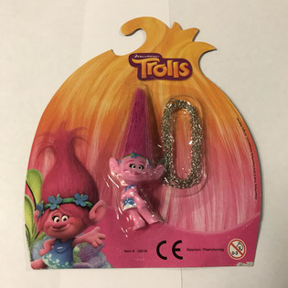 TROLLS FIGUUR AAN KETTING  OP KAART (12st.)