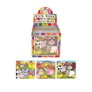 PUZZEL – BOERDERIJ DIEREN, 13 x 12 Cm. IN DISPLAY (108st.)