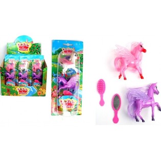 2-DELIGE PONY SET MET BORSTELS IN DISPLAY (12st.)