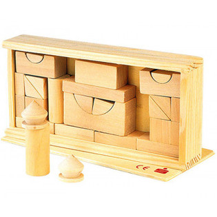 **SPOTGOEDKOOP** HOUTEN BLOKKENDOOS, 27 DELIG (24st.)