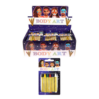 KINDER SMINK SET, 6 KLEUREN IN DISPLAY (24st.)
