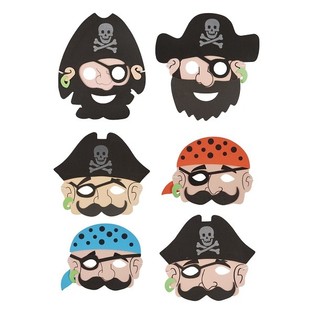 PIRATEN MASKERS VAN FOAM - JONGENS (24st.)