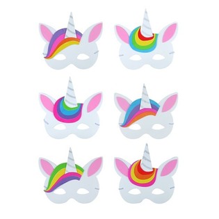 MIX UNICORN / EENHOORN MASKERS VAN FOAM (24st.)