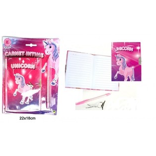 UNICORN / EENHOORN NOTITIEBOEK MET SLOT + PEN (24st.)