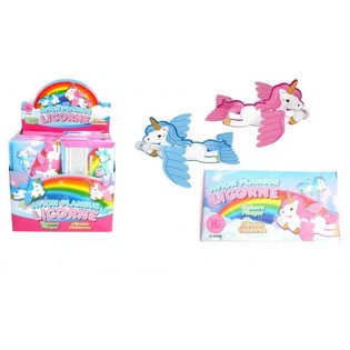 GROTE GEKLEURDE UNICORN / EENHOORN FOAM VLIEGTUIGEN IN DISPLAY (48st.)