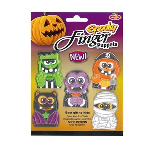HALLOWEEN 5x ENGE VINGERPOPPEN FIGUREN OP KAART (48st.)