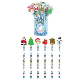 MIX KERST FIGUREN POTLODEN  MET GUM FIGUUR (24st.)