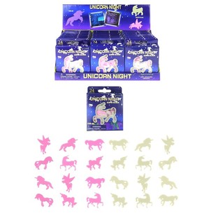 GLOW IN THE DARK UNICORNS / EENHOORNS VOOR AAN PLAFOND  IN DISPLAY (24st.)
