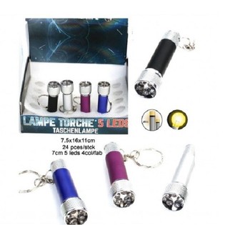 5 LED&rsquo;s ZAKLAMP AAN SLEUTELHANGER  IN DISPLAY (24st.)