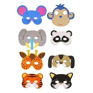 MIX DIEREN MASKERS VAN FOAM (24st.)