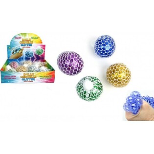 SQUISHY BAL &ndash; MIX GLITTER KLEUREN IN DISPLAY (12st.)