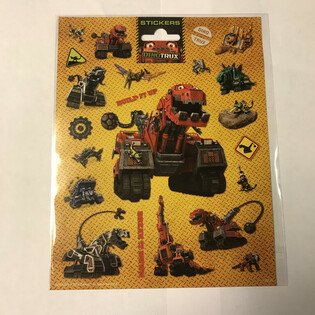 GROTE DINOTRUX STICKER VELLEN,  20x16 Cm. (10st.)