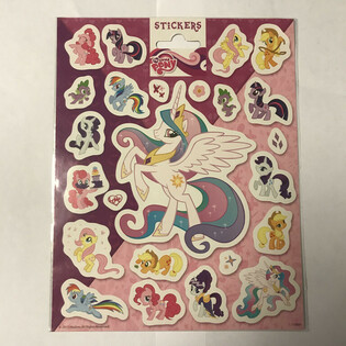 GROTE MY LITTLE PONY STICKER VELLEN,  20x16 Cm. (10st.)