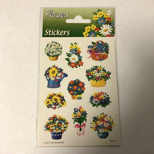 STICKERVEL: BLOEMEN,  Afm. 16 x 9 Cm. (10st.)