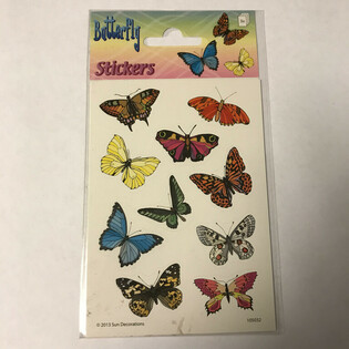 STICKERVEL: VLINDERS,  Afm. 16 x 9 Cm. (10st.)