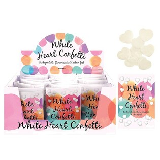 WITTE HARTEN BRUILOFT CONFETTI IN DISPLAY (24st.)