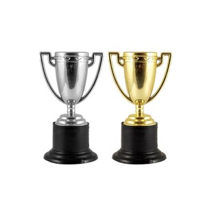 WINNAAR BEKER &ndash; 10 Cm. MIX GOUD & ZILVER (12st.)