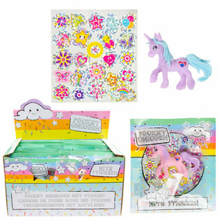 POCKET UNICORN - EENHOORN + STICKERS IN GIFTBAG - IN DISPLAY (24st.)
