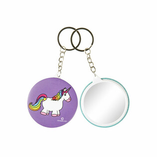 SLEUTELHANGER UNICORN / EENHOORN + SPIEGEL (48st.)