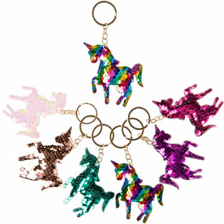 UNICORN / EENHOORN SLEUTELHANGER MET PAILLETJES (12 St.)