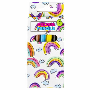 6-DELIGE KLEUR POTLOODJES SET - REGENBOOG (24st.)