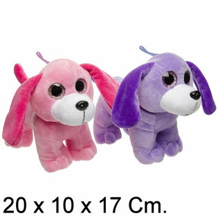 SCHATTIGE PLUCHE HOND - 20 CM - MIX KLEUREN (6st.)