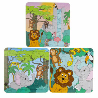 MIX JUNGLE PUZZELS - 14 x 14 Cm. (50st.)