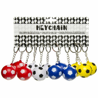 FOAM VOETBAL SLEUTELHANGERS - MIX KLEUREN (48st.)