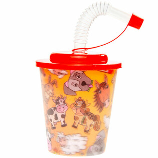 DRINKBEKER / IJSBEKER MET RIETJE - BOERDERIJ (12st.)