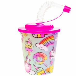 DRINKBEKER / IJSBEKER MET RIETJE &ndash; UNICORN / EENHOORN (12st.)