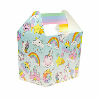MENUBOX / TRAKTATIEDOOSJE UNICORN / EENHOORN 14x10x17 Cm. (12st.)