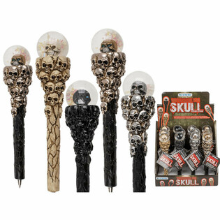 **MEGA GOEDKOOP** SKULL / SCHEDEL BALPENNEN IN DISPLAY  (12st.)