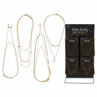 **MEGA GOEDKOOP** COMPLETE DISPLAY MET FASHION JEWELRY - HALSKETTINGEN (48st.)