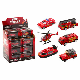 DIE CAST - MIX BRANDWEER VOERTUIGEN - SCHAAL: 1:64 - IN DISPLAY (24st.)