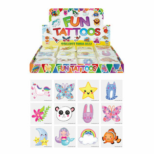 FUN TATTOO&rsquo;S - MODEL: MEISJES, Elk pakjes 12x Tattoo&rsquo;s IN DISPLAY (48st.)