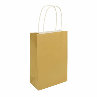 PAPIEREN TAS MET HENGSELS - 14x21x7Cm. - Kleur: GOUD (24st.)