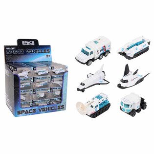 DIE CAST - SPACE ADVENTURE - RUIMTEVAART VOERTUIGEN, schaal 1:64 - IN DISPLAY (48st.)