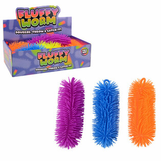 FLUFFY WORM, 22 CM LANG IN DISPLAY (12st.)