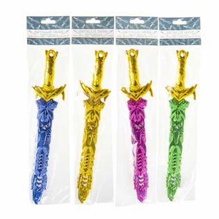 METALLIC GEKLEURD ZWAARD, 33 CM LANG (36st.)