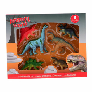 ANIMAL WORLD - SPEELSET MET 6 STUKS DINOSAURUS SPEELFIGUREN (1st.)