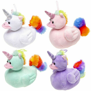 PLUCHE UNIDUCKZ - UNICORN / EENHOORN EEND - MIX KLEUREN - 12x24x17 CM (8st.)