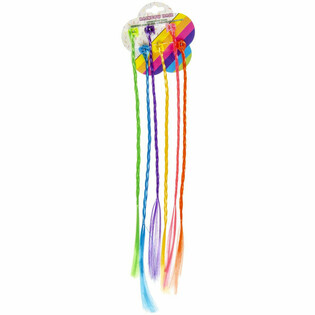 REGENBOOG / RAINBOW 6-DELIGE GEKLEURDE HAAR VLECHTEN OP KAART (24st.)