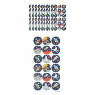 FUN STICKERS - SPACE / RUIMTEVAART STICKERS - 18 STICKERS PER VEL (10st.)