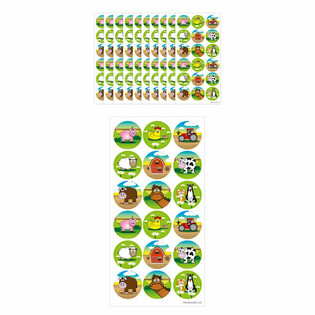 FUN STICKERS - BOERDERIJ DIEREN STICKERS - 18 STICKERS PER VEL (10st.)