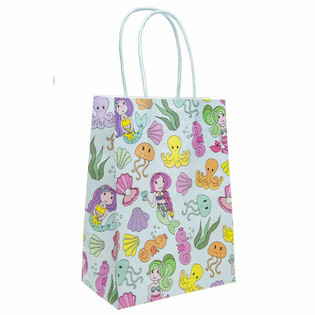 PAPIEREN GIFT TAS &ndash; MERMAID / ZEEMEERMIN - Afm. 16x9x22 CM (12st.)